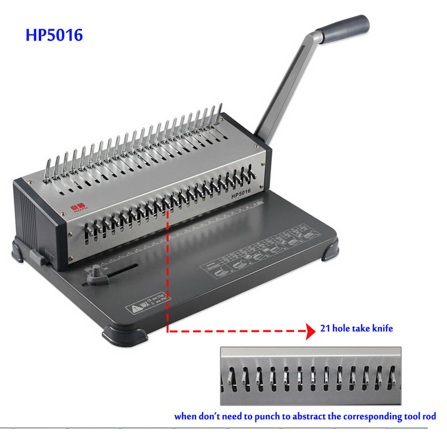 21 Holes A4 Manual Comb Combination Book binding Machine Can binding aprons machine HP5016 1pc