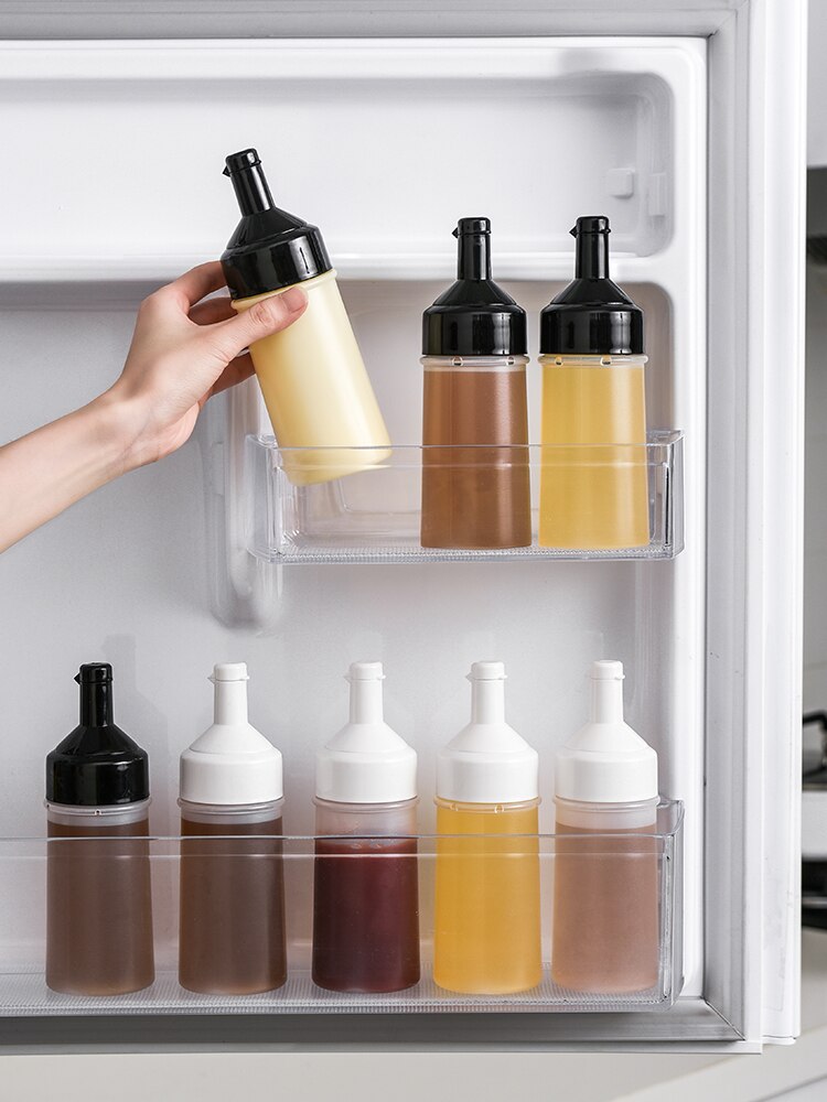 250ML Kitchen Oil Bottle Food Grade Plastic Squeeze Bottle Salad Dressing Bottle Condiment Bottles Transparent Inverted Squeeze