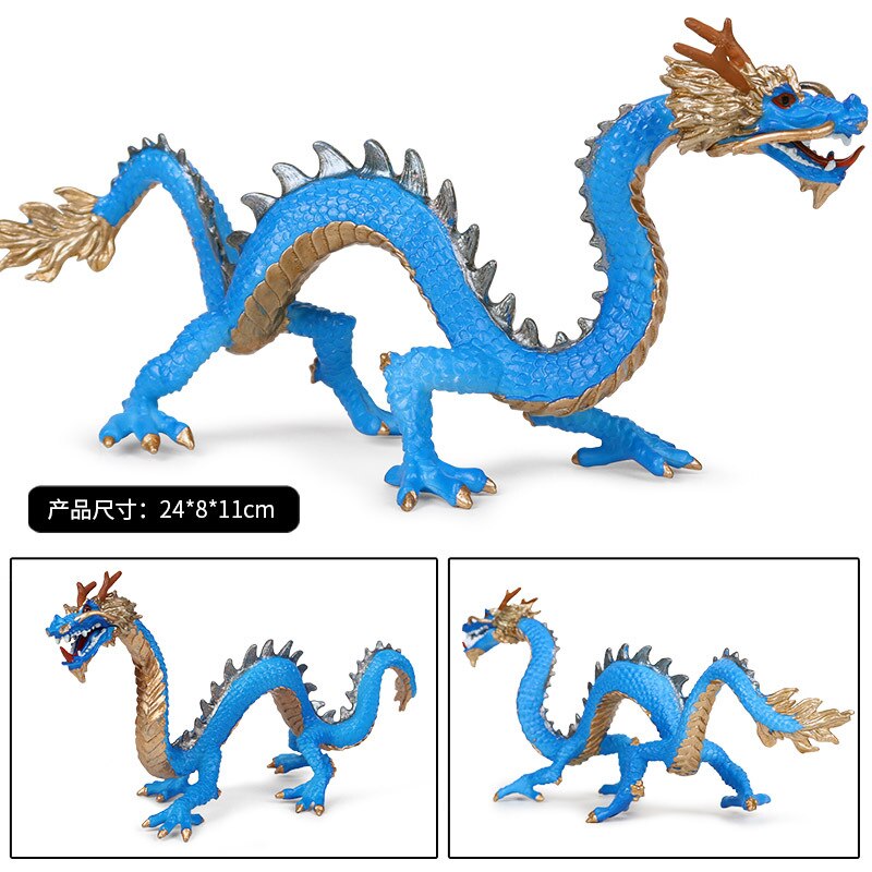 Jouet modèle de Dragon bleu Shenlong Jiaolong, 24x8x11cm, mythologie et légende orientale, Dragon chinois