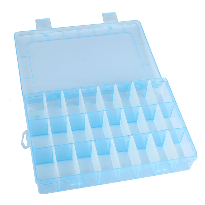 Adjustable 24 Compartment Plastic Storage Box Jewelry Earring Case organizer Accessories Jewelry Storage #T1P