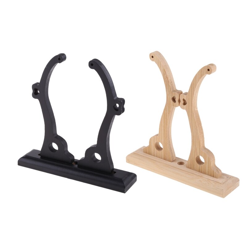 2022 Chinese Hand Fan Stand Wood Sturdy Round Fan Display Base Decorative Stand Handy Fan Display Holder Round Hand Fan