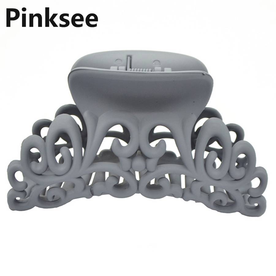 Dames Dames Grote Haardracht Haar Klauw Clips Baret Haar Krab Klem Scrub Plastic Holle Bloem Haarspeld Accessoires: E