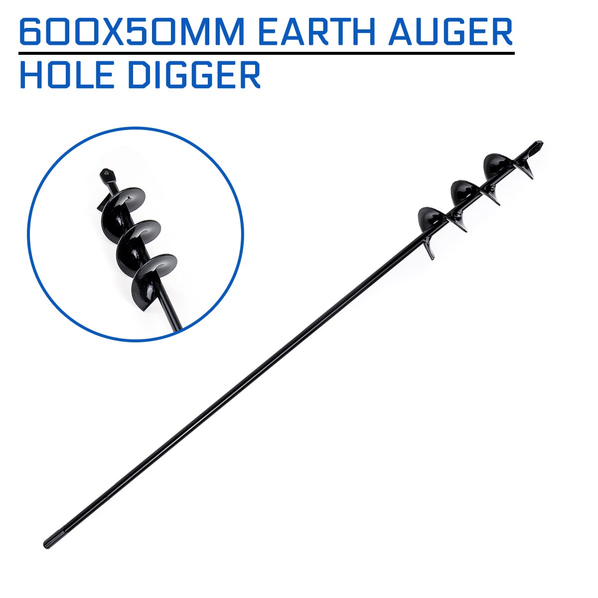 1pcs Earth Auger Hole Digger Tool 600x50mm Borer Post Hole Digger Garden Planting Machine Drill Bit Garden Auger Tool