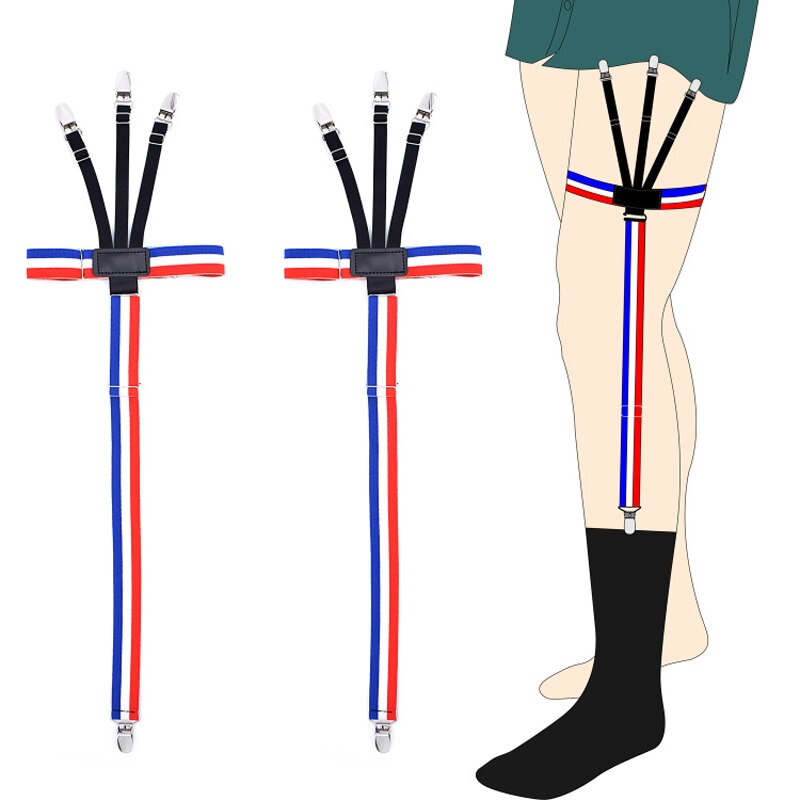 Man's Garters Shirt Stays Skirt Holder Gentleman's Leg Suspenders Shirt Braces Elastic Uniform Strap Shirt Garters