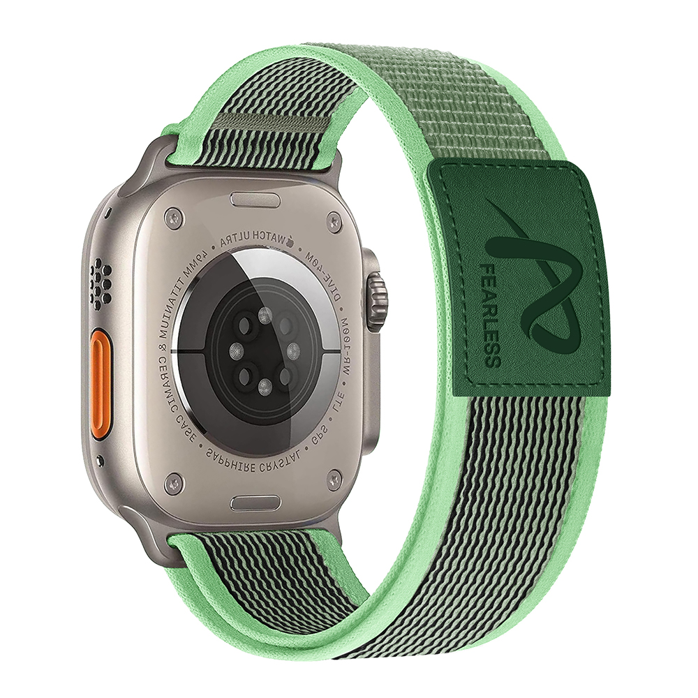 Nylon Leather Strap for Apple Watch Band Ultra 49 44 45mm 42mm 41 40 38 Sport Watchband for Iwatch Serise 10 9 8 7 6 5 Bracelet: XXXXL / Pink Green