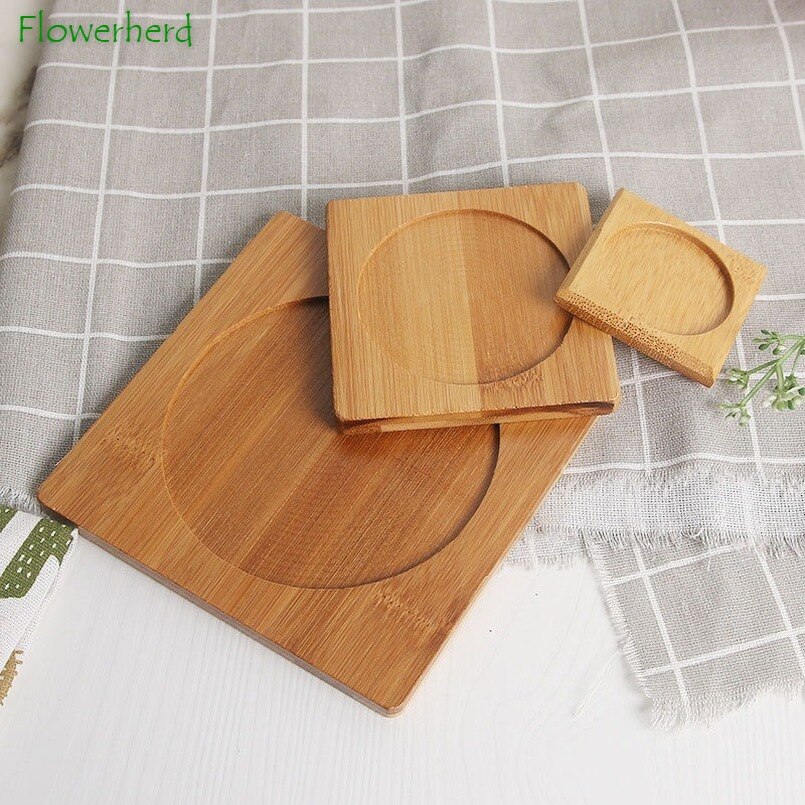 Bamboo Coaster Teaware Placemat Square Bamboo Pot Mat Anti-scald Heat Insulation Tea Coaster