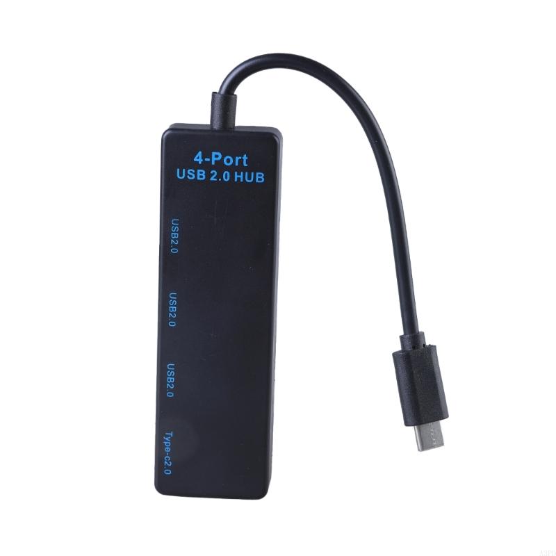 A3PD 4 Port USB C Hubs Adapter 3 USB2.0 + 1 Type C Port for Mouse Keyboards Printer