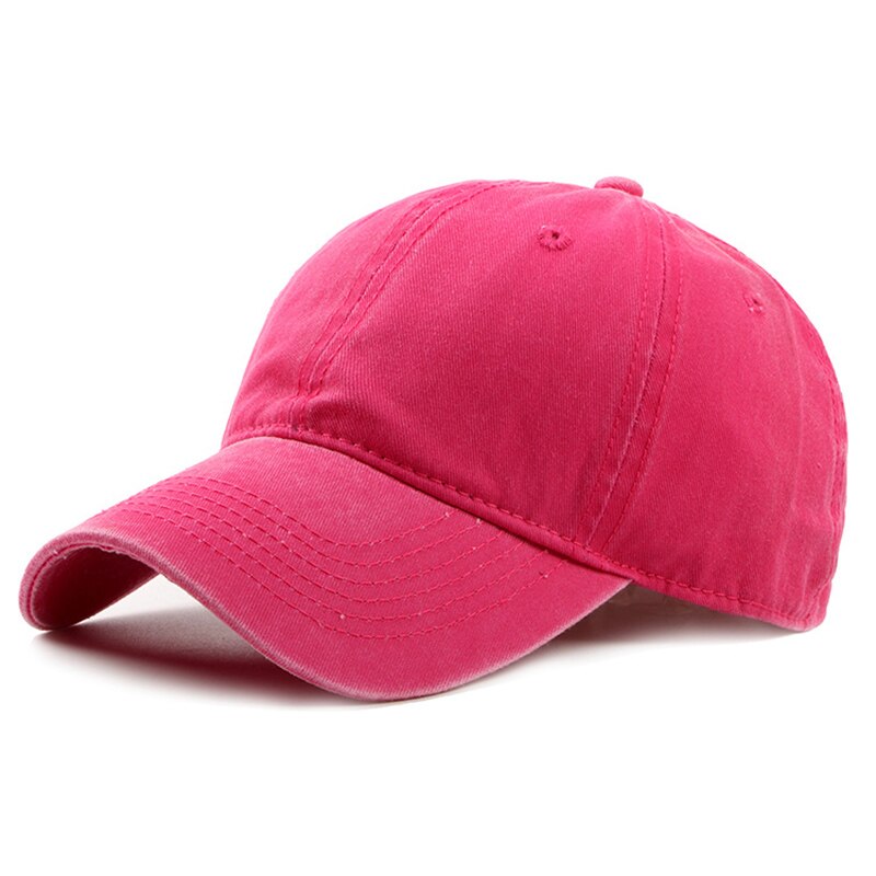 Gorra Unisex Vintage lavada gorra de béisbol algodón ajustable Dad-Hat X85: rose red