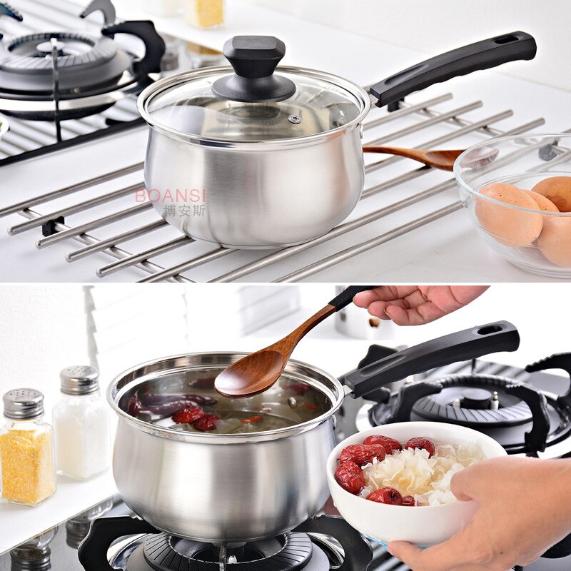 1 ud. De olla de acero inoxidable con base Extra alta, utensilios de cocina, cocina de inducción, sopa y ollas para el hogar