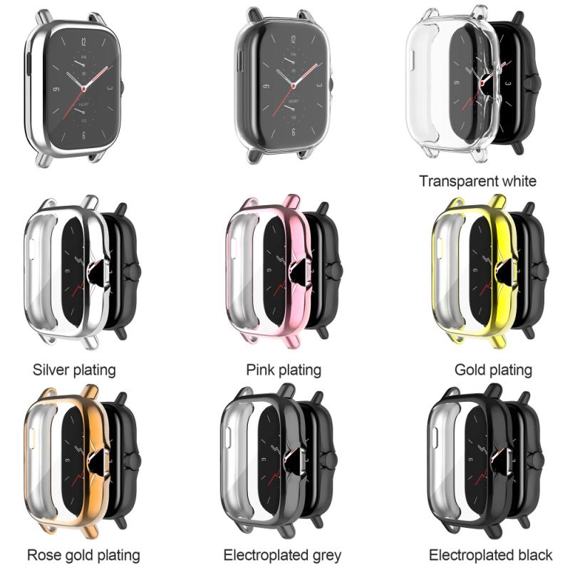 1Pc A1968 Galvaniseren Tpu All-Inclusive Anti Rubber Mouwen Voor Huami Amazfit Gts 2 Horloge Beschermende case Accessoires