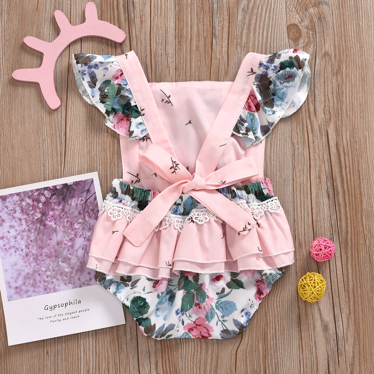 Baby zomerkleding pasgeboren babymeisje ruches kant prinses romper jumpsuit eendelig rugloos zonnepak kledingset