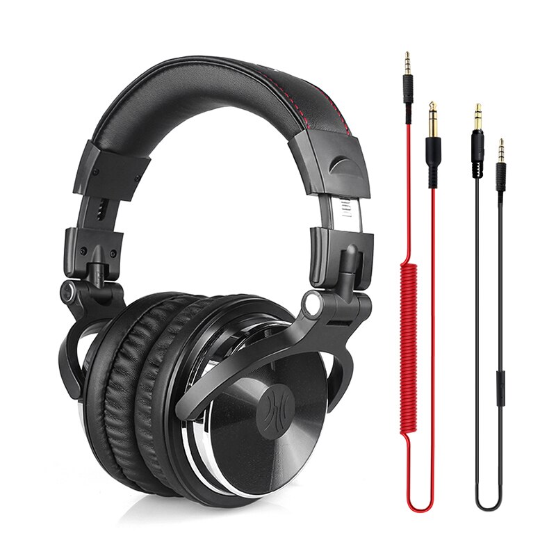 Oneodio Wired Over-Ear Headset With Microphone Hifi Studio DJ Headphones Stereo Monitor Foldable Earphones: Pro-10 Black