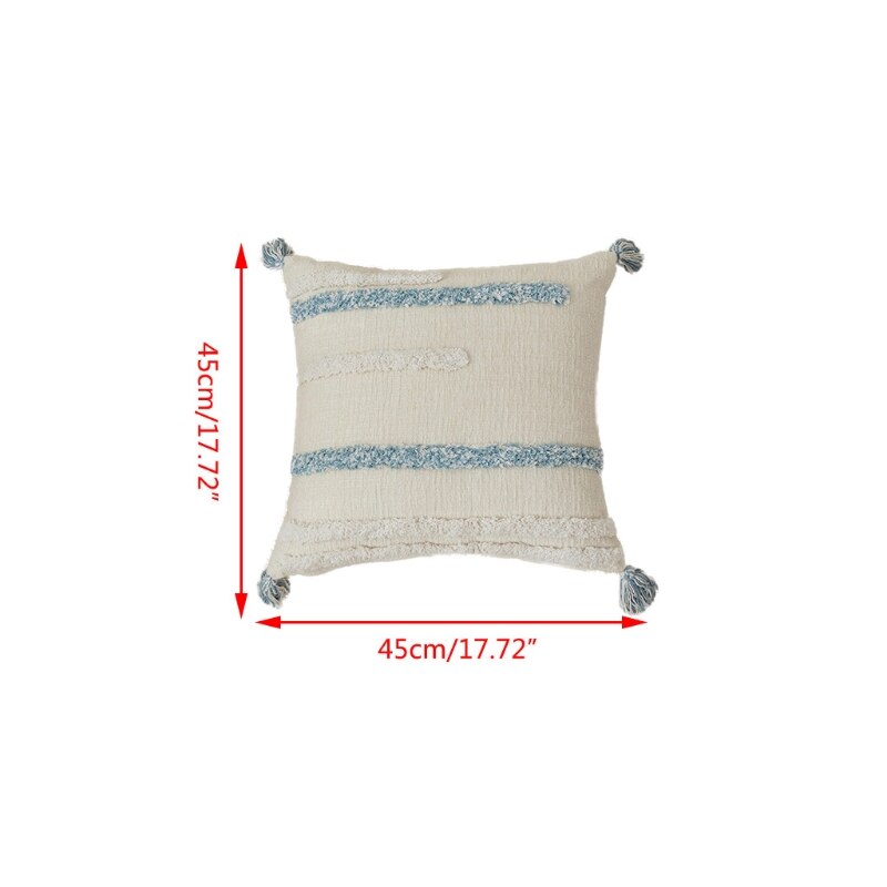 Tribal Boho ethnique tufté jeter taie d'oreiller tissé rayures glands housse de coussin