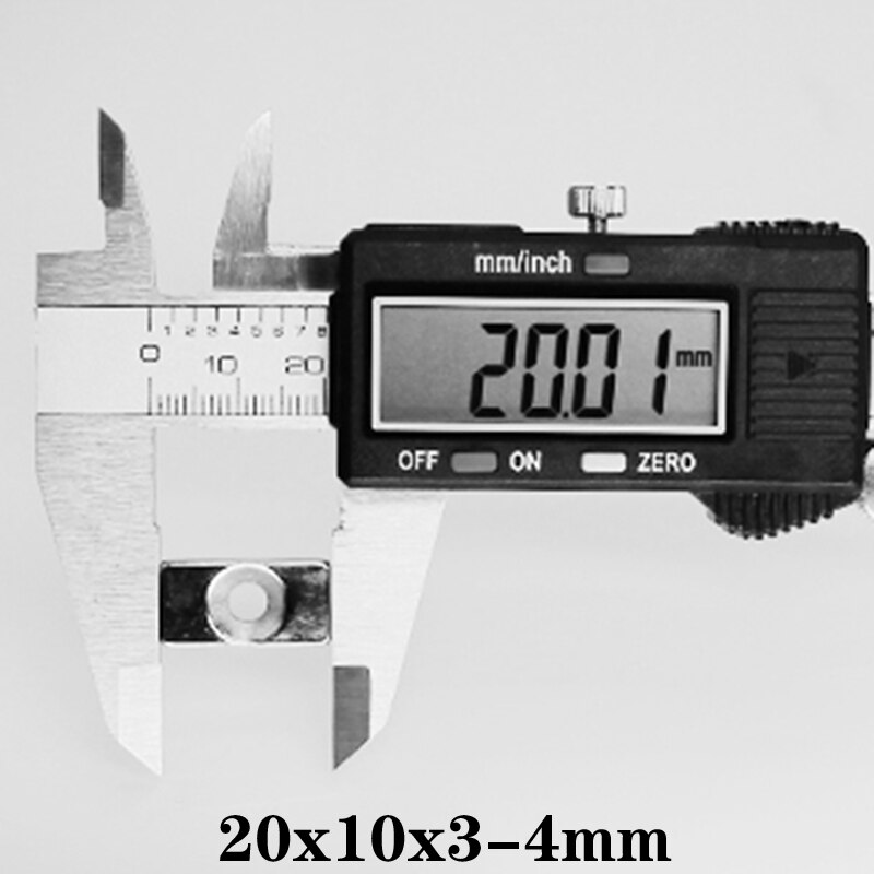 5 ~ 100 stk. 20 x 10 x 3-4 kraftig magnet med 4mm huller 4mm- huls-arkmagnet 20 x 10 x 3mm-4mm stærke permanente ndfeb-magneter 20*10*3-4 mm