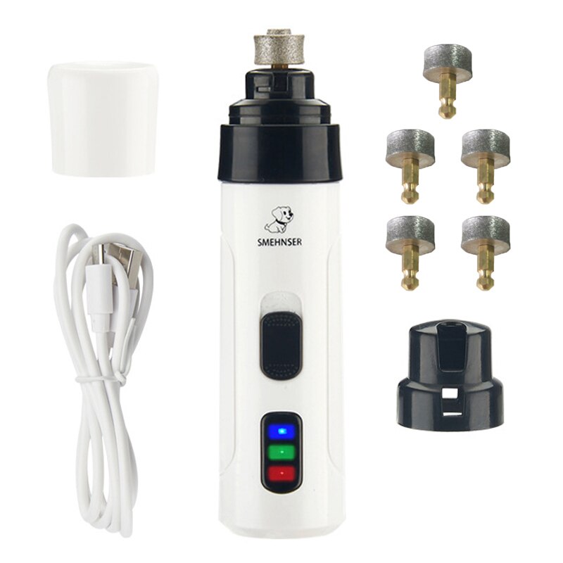 Nagel Clipper Für Hunde Nagel Clippers Haustier Grinder Kurze Unhas Gato Für Katzen Hund Nagel Clipper USB Tier Pflege Trimmer geräuscharm: New Set and 5 Head