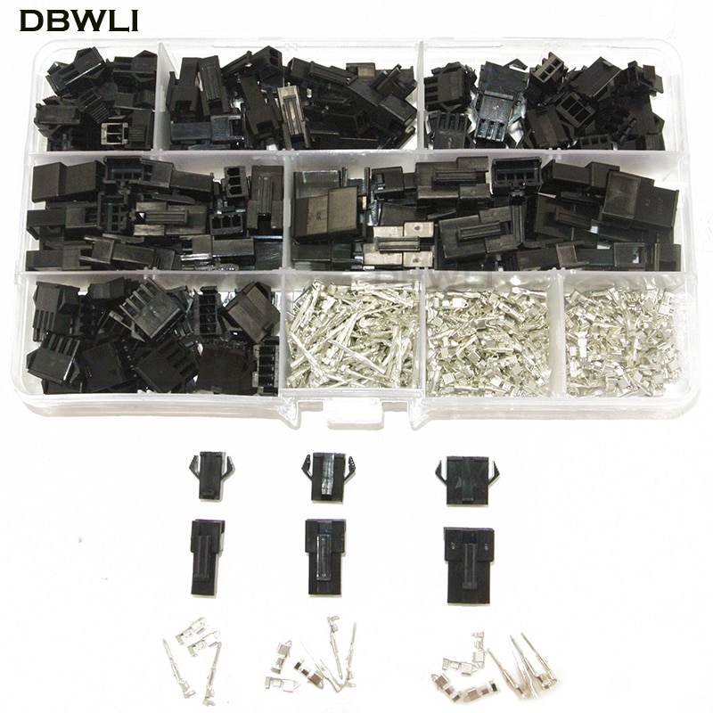 SM2.54 Kits 480pcs 20 sets Kit in box 2p 3p 4p 2.54mm Pitch Female and Male Header Connectors Adaptor