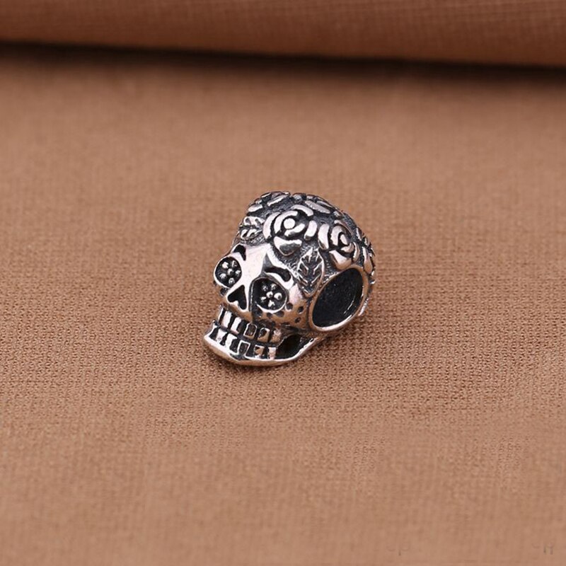 Pure Garantie 925 Sterling Zilver Geoxideerd Stijl Big Hole Originele Zilveren Schedel Kralen Fit Europese Bedelarmband