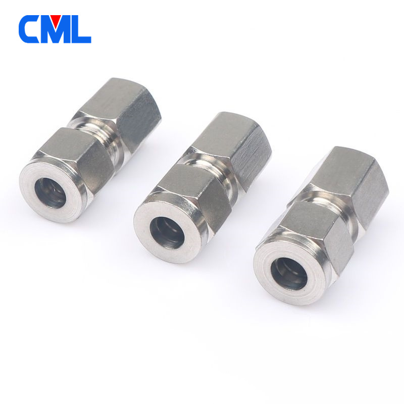 1/8" 1/4" 3/8" 1/2" BSP Female Thread 6/8/10/12/14mm OD Tube Double Ferrule Compression Tube Union Connector Stainless Steel 304