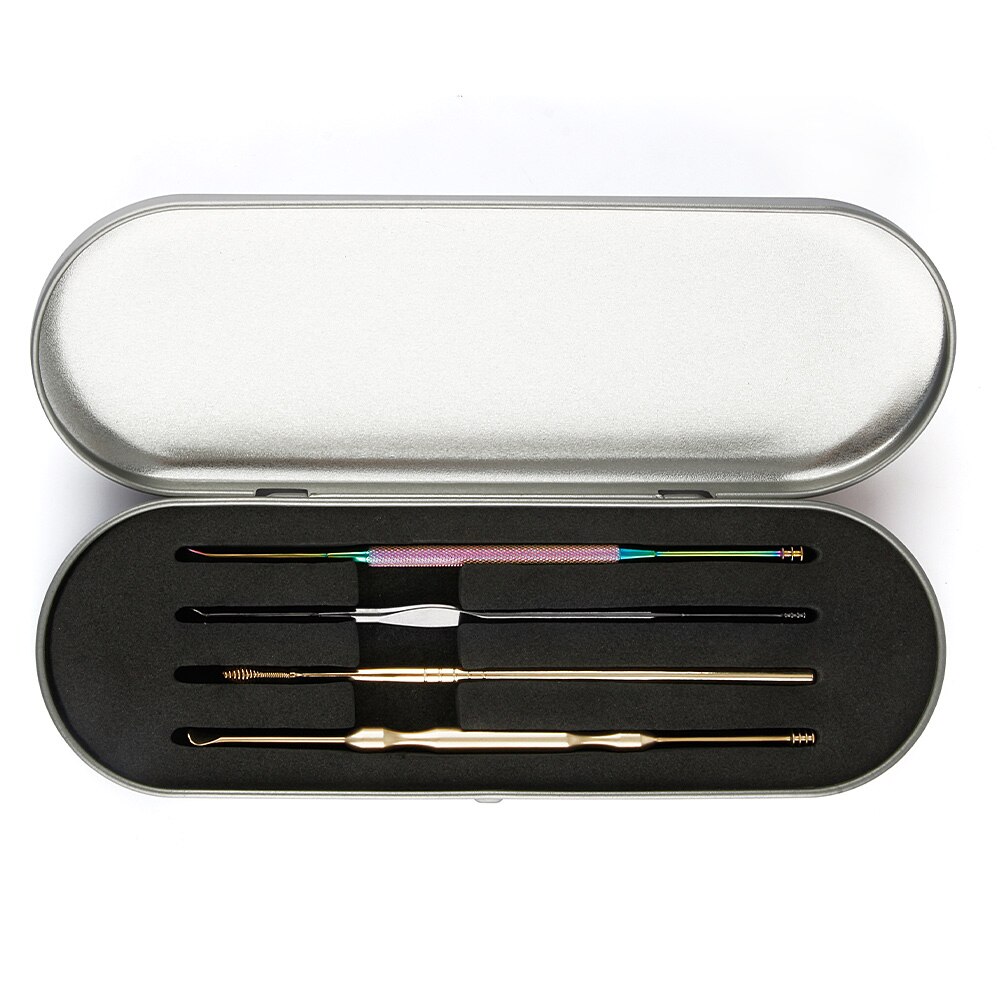 4 Stks/partij Rainbow Chameleon Ear Wax Pickers Rvs Earpick Wax Remover Curette Oor Pick Cleaner Lepel Oor Schoonmaken Gereedschap