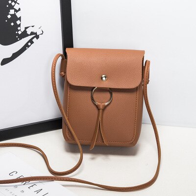 Kleine lederen schoudertas voor vrouwen mode vrouwelijke telefoon purse mini crossbody messenger bags pouch voor dames meisjes: brown