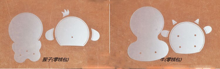 Søtt dyrehode skinn kortholder lommebok symønster barn håndlaget pvc mal 6 sett/parti
