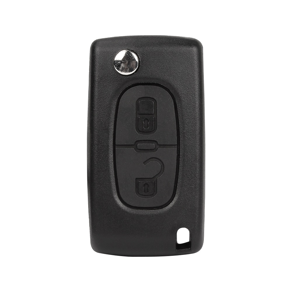 VDIAGTOOL-funda abatible de 2 botones para llave de coche carcasa plegable para llave Fob en blanco para Peugeot, sin logotipo con hoja de ranura (CE0536)
