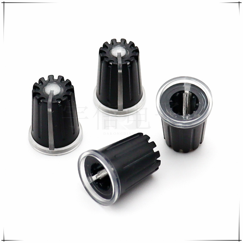 5 Stuks 13.5 × 17Mm Doorzichtige Plastic Knopdop Bloem As 6Mm Potentiometer Lichtgeleider Schakelaar Cap Eindversterker Audio Knop Dop