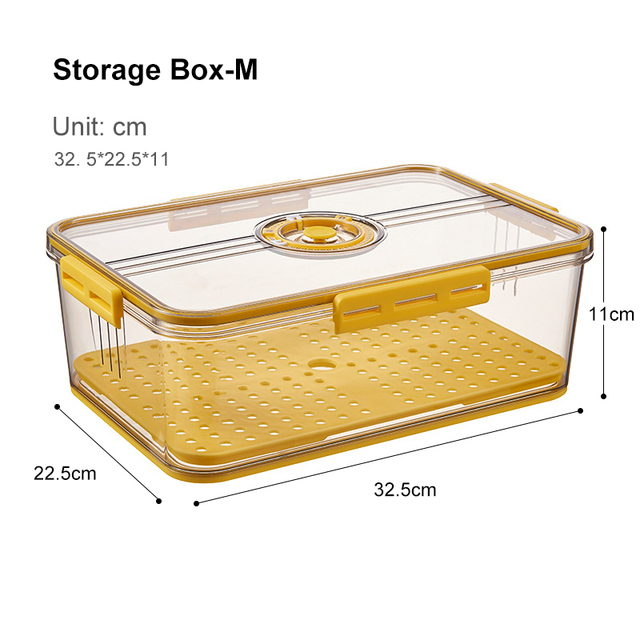 Organizador para nevera, contenedor de almacenamiento con tapa de la Caja, despensa de alimentos gruesa, herramientas, 1 Uds.: Storage Box-M-Y