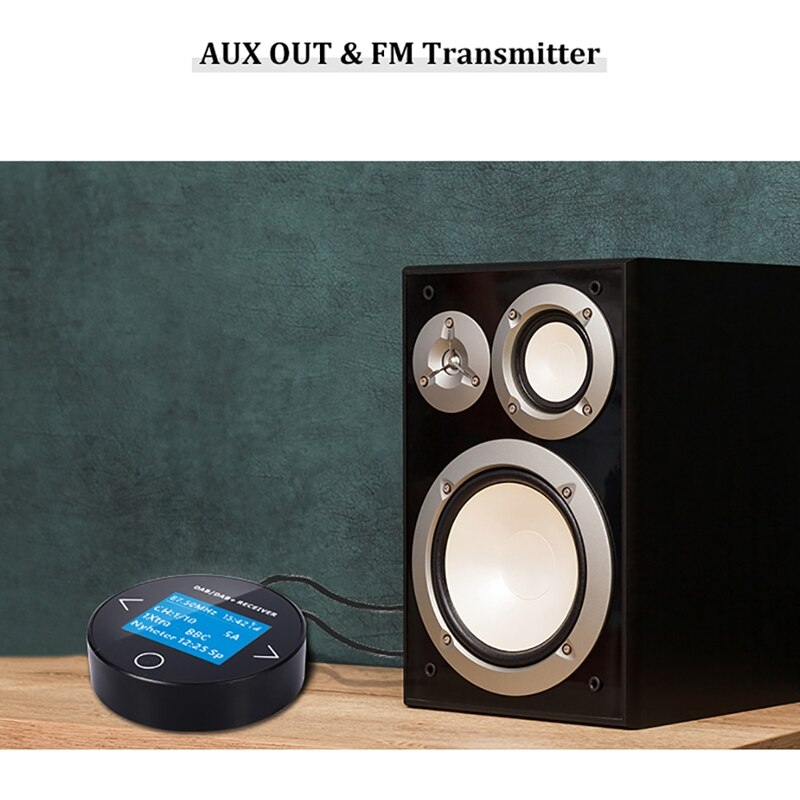 Bil ratt fjernkontroll knapp dab radio adapter bærbar dab digital radio fm avsender musikk mottaker
