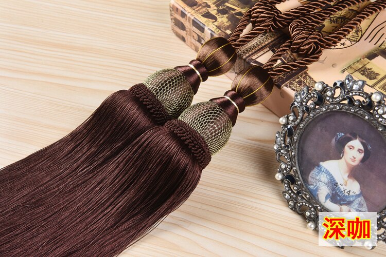 2 st europeisk stil guldhängande bollgardiner tofsar gardinbindningar bandage borstar gardintillbehör: 05