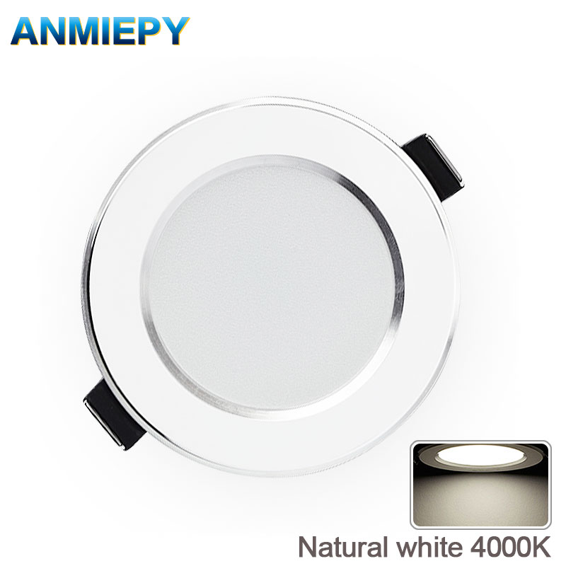 Led downlight naturlig hvid forsænket køkken badeværelse lampe 220v 230v 5w 7w 9w 12w led down lys varm hvid kølig hvid