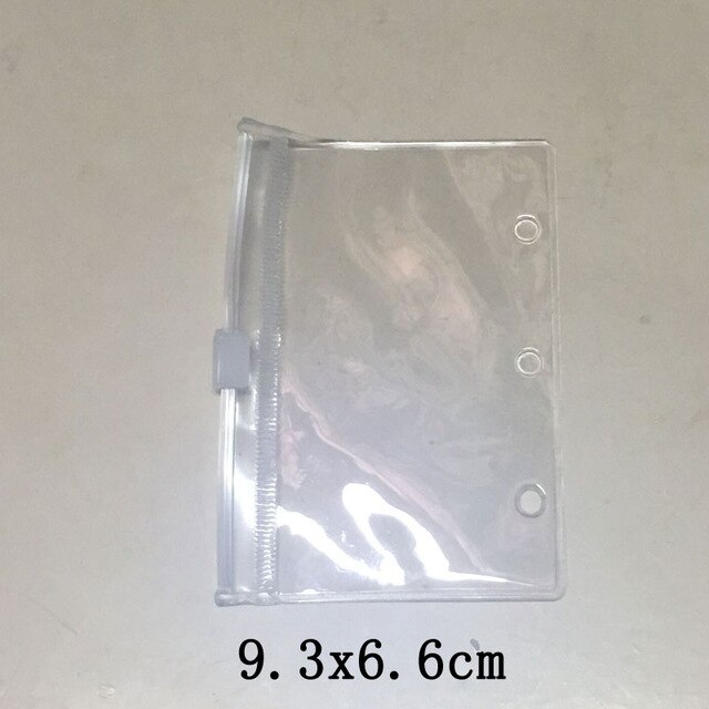 Transparent Star Pink A8 Mini Notebook 3 Hole Planner Binder Spiral Personal Journal clear Shell