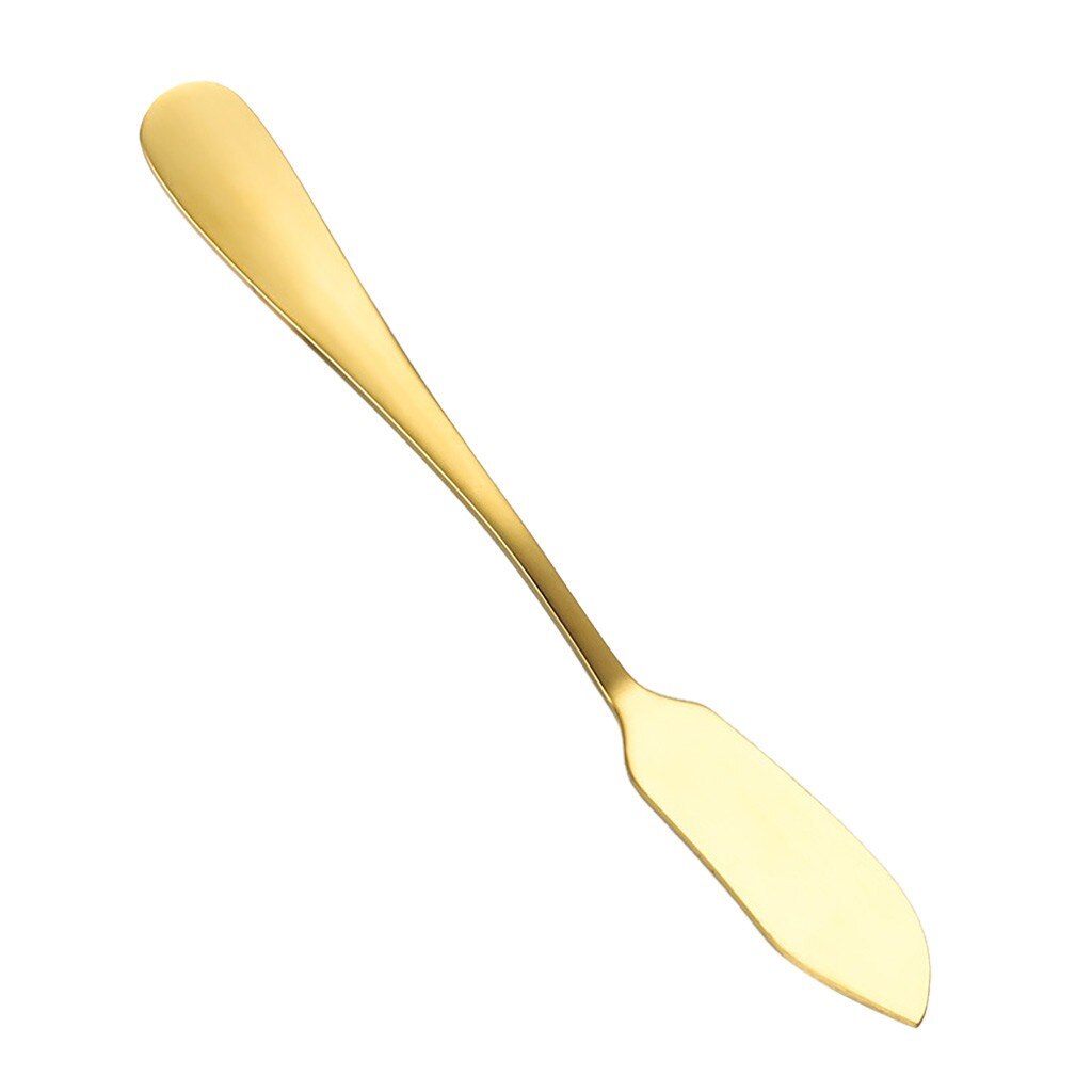 Couteau à beurre en acier inoxydable, meilleur épandeur à beurre facile à étaler, couteaux à confitures au beurre froid et dur, couverts occidentaux, outil de petit déjeuner: golden
