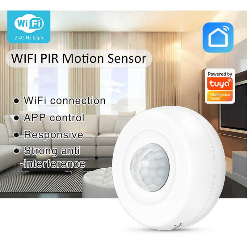 Tuya Smart Life WIFI Motion Sensor PIR Ceiling Alarm Detetor Human Body Movement Infrared Security Intruder Detection Alert
