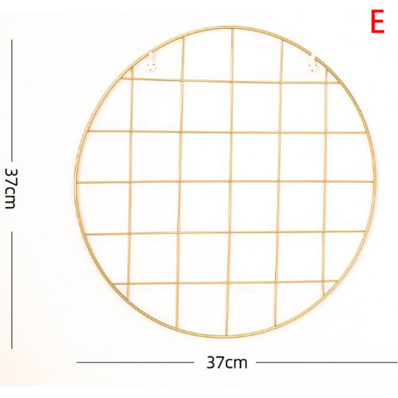 Rejilla de malla metálica nórdica para pared, marco de fotos, postales, decoración del hogar: E