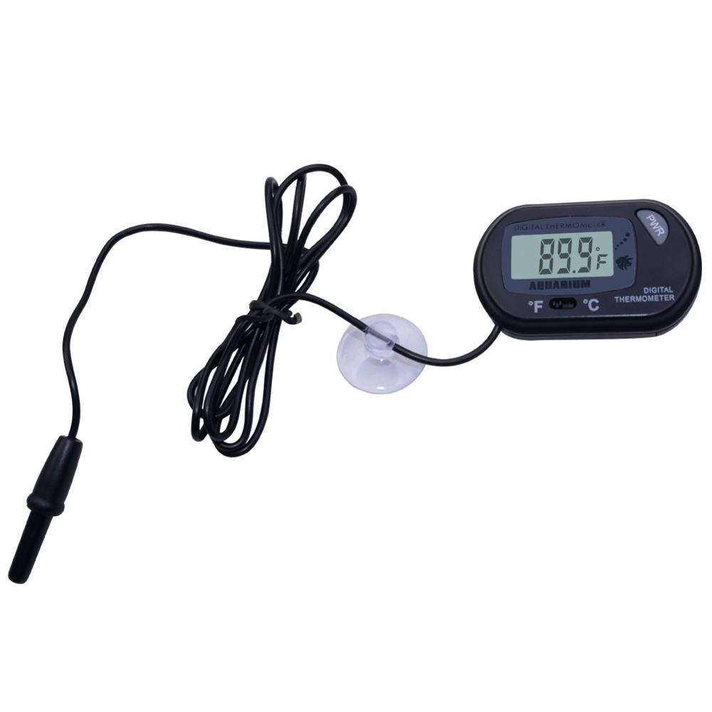 Reptile Sea Turtle Fish Tank Waterproof Electronic Thermometer with Probe Reptile Supplies for Family, Aquarium, Refrigerator: black