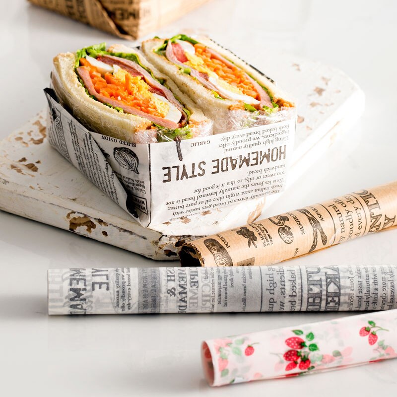 Papier d&#39;emballage en papier huilé pour pain, Sandwich, hamburgers, frites/cire de alimentaire, outils de cuisson, Gadgets de cuisine, 3 tailles, 25 pièces/lot