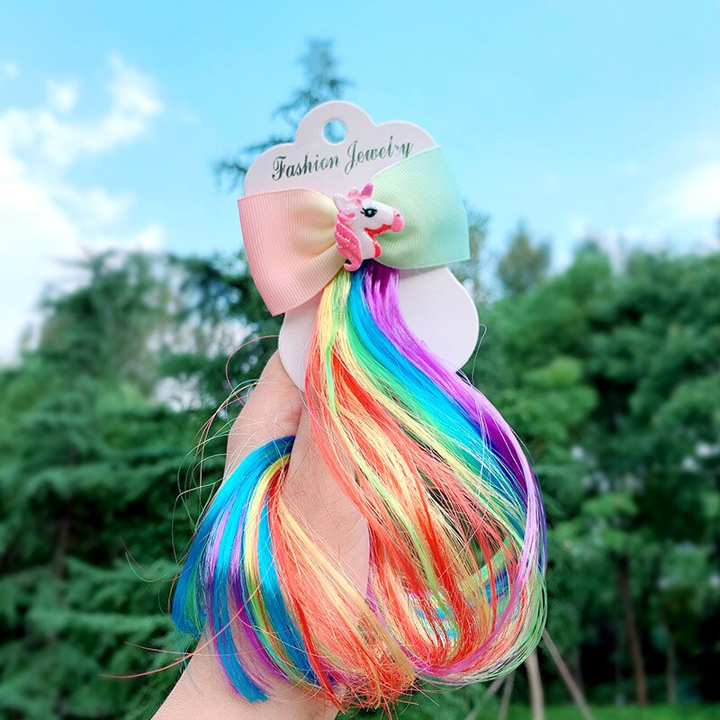 noeud pince à cheveux arc-en-ciel pour filles et femmes coloré princesse Extensions de cheveux pince cheveux accessoires papillon coiffure fête: BT62397
