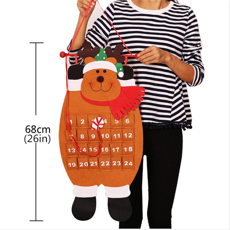 Adventskalender år påminnelse kalender juldekoration vägg dörrhängande prydnader härlig datum 1-24 nedräkningskalendrar