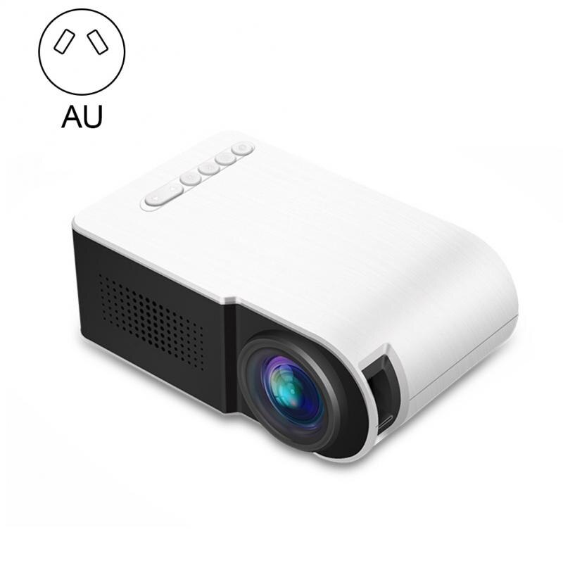 1080P Mini Led Projector YG210 Draagbare Home Cinema Theater 320*240 Pixels Ondersteuning Hdmi-Compatibel Home Media video Player: white AU Plug