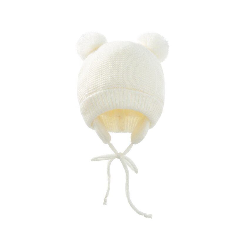 Set di 2 guanti per cappello da bambino Set di cappelli per bambini in maglia di pelliccia intrecciata a maglia solida 2021 inverno ragazzi ragazze bambini berretto cappelli per orecchie caldi: C1