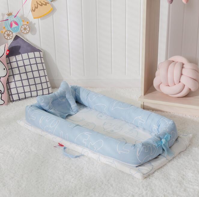 Krybbe sove kofangere baby bærbar tremme baby sove bomuld tremme beskyttelsesunderlag tegneserie print børneseng: Yhm 013j