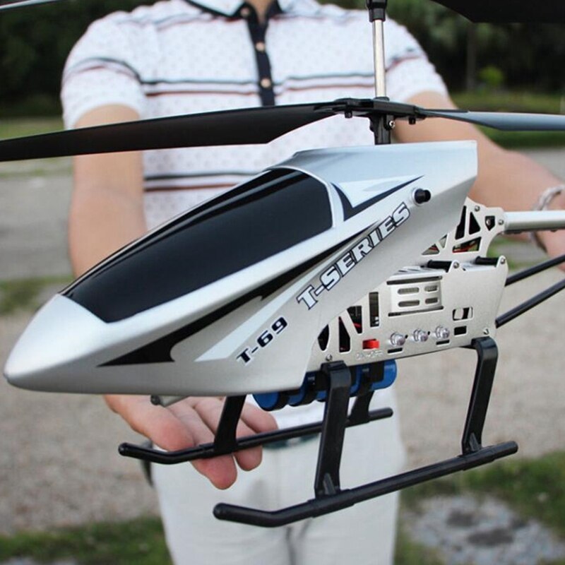 80CM Large Big 3.5CH Metal Frame Gyro With LED lights 2.4Ghz Radio Remote Control Electric RC Helicoper Kids Children Toys: Silver