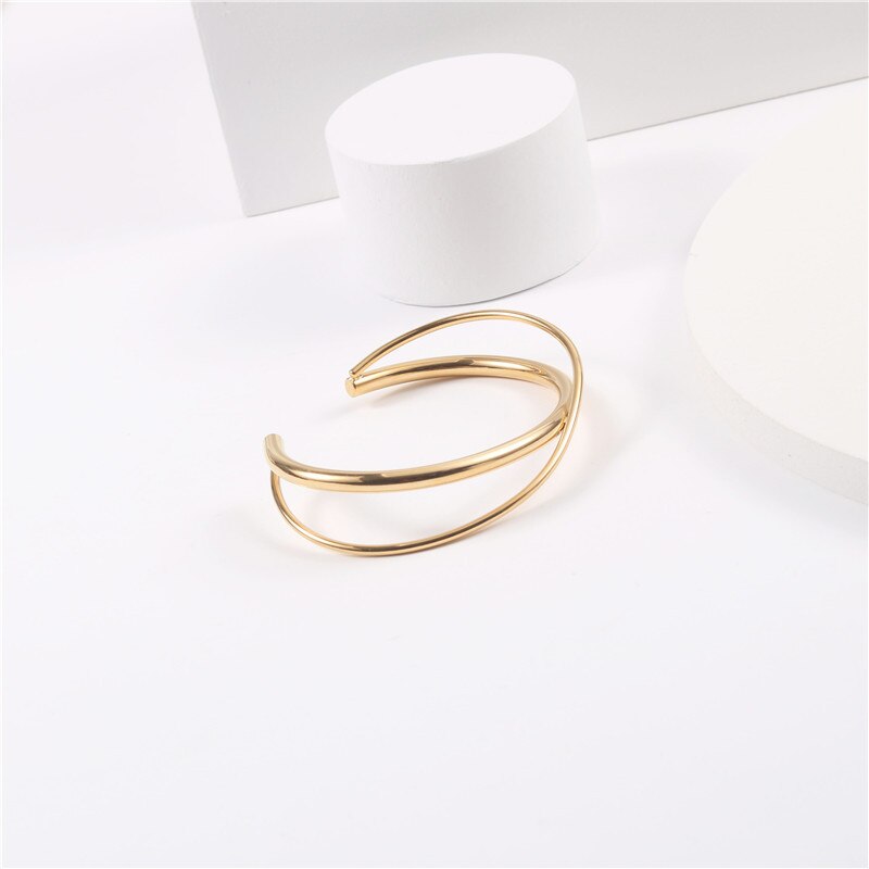 original golden ladies bracelet cold wind niche double-layer girlfriends bracelet small fresh opening bracelet