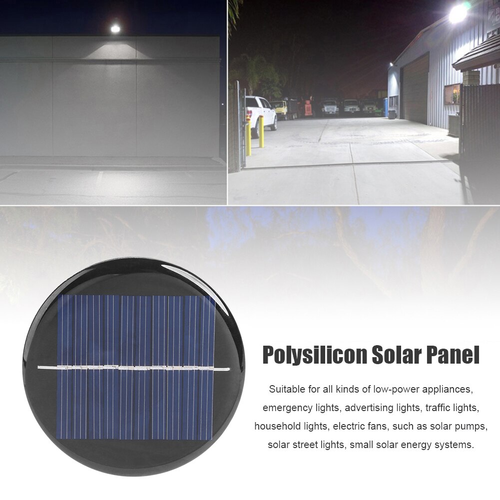 2pcs 60mm 0.28W 5V Round Solar Panel Board DIY Power Bank Battery Cell Chargers Portable Mini Solar System