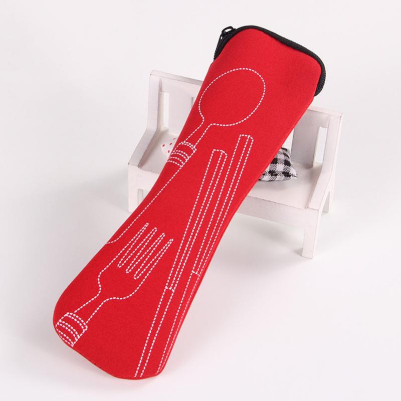 1Pcs Bestek Zak Met Rits Reizen Huishoudelijke Servies Zak Draagbare Tas Diner Reizen Camping Picknick Servies