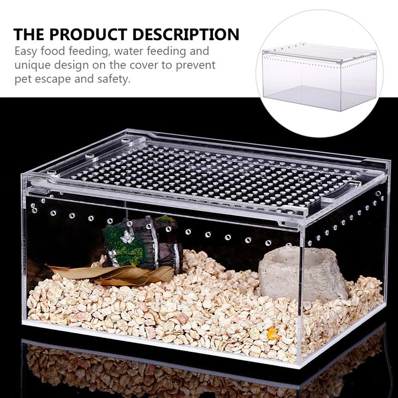 Nido de reptiles acrílico duradero, caja de alimentación práctica, suministros para reptiles, nido para cría de árboles, Rana, lagarto, camaleón, 1 unidad