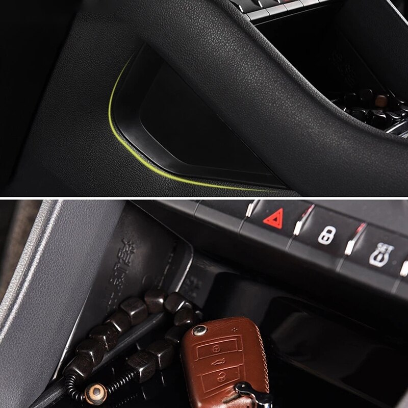 För skoda kodiaq tillbehör bil interiör utrymme platta förvaringslåda centralt kontrollskydd bil-styling dekoration trim