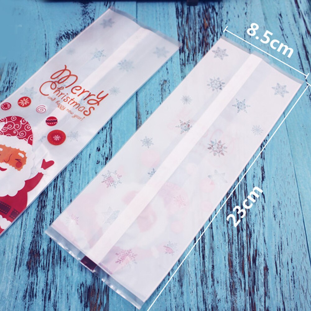 50/100 Pcs Kraft Paper Bag Envelope Biscuit Packaging Box White Christmas Toss Ball Santa Cookie Bag Flat Pocket Pastry Bag