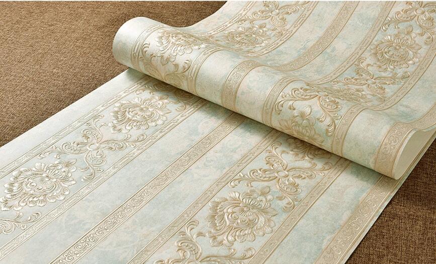 Beibehang Reliëf Slaapkamer Behang Moderne Damast Behang Wit Wandbekleding Klassieke Behang 3d Behang Voor Woonkamer: B green